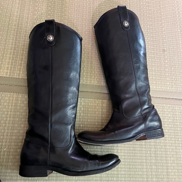 SALE Frye Melissa Button Leather Riding Boot Black Women Sz 6.5 - Picture 6 of 16